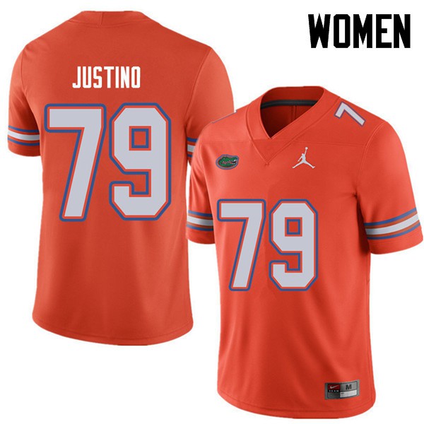 Jordan Brand Women #79 Daniel Justino Florida Gators College Football Jerseys Orange